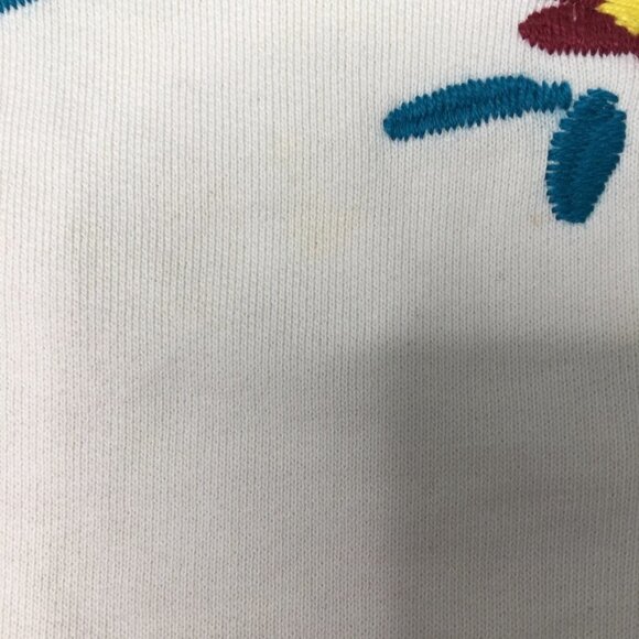 Hanna Andersson Little Girl Off White Floral Sweatshirt Top Size 4 Embroidered - Picture 4 of 12